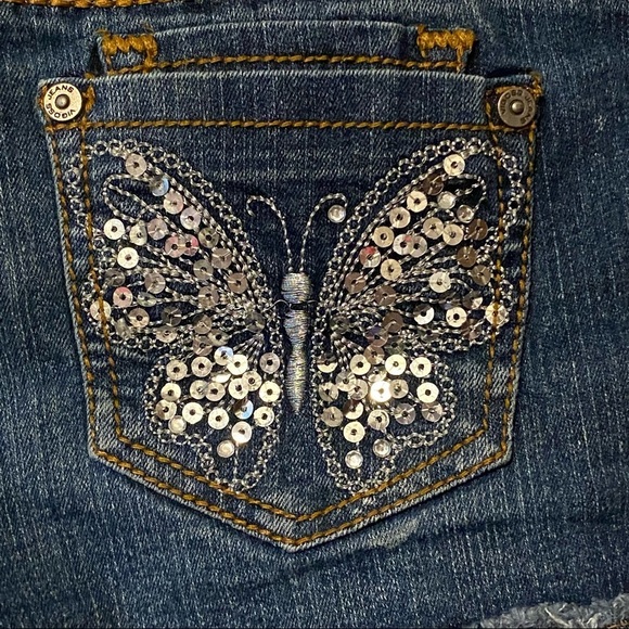 Vigoss girls denim shorts butterfly embellished‎ pockets size 10 - Picture 8 of 12